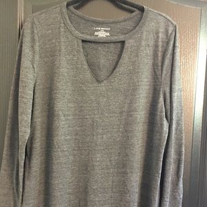 Long sleeve t-shirt with V cut out